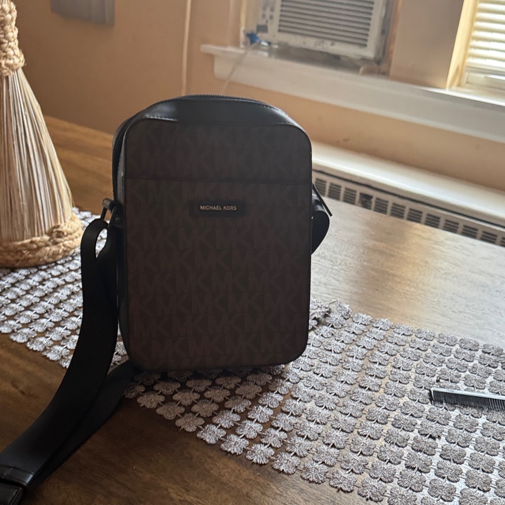 Michael Kors Black and Brown Men's Messenger Bag